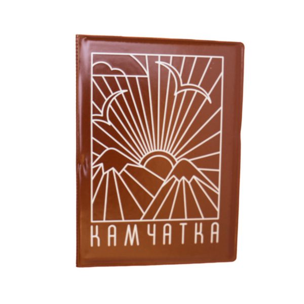 Обложка на паспорт ПВХ KAMCHA FANSTA Window   коричневый-ID-K-FwdwWht-Pvh-23-01