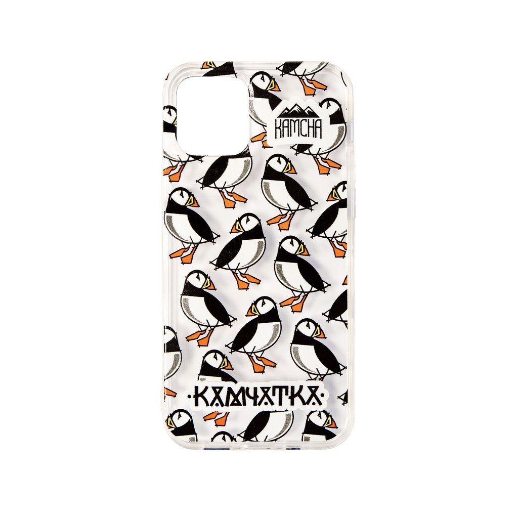 Чехол силиконовый KAMCHA FANSTA Puffin паттерн IPhone прозрачный