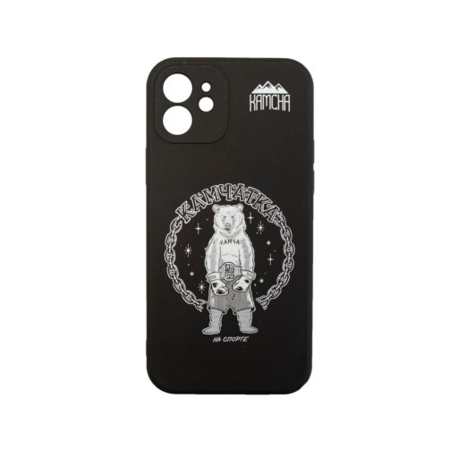 Чехол силиконовый KAMCHA FANSTA Медвежий стиль.BearBoxing  IPhone черный-CS-K-FbrStBrBxWht-Slcn12-40-02