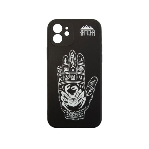 Чехол силиконовый KAMCHA FANSTA Hand  IPhone черный-CS-K-FhndWht-Slcn12-40-02