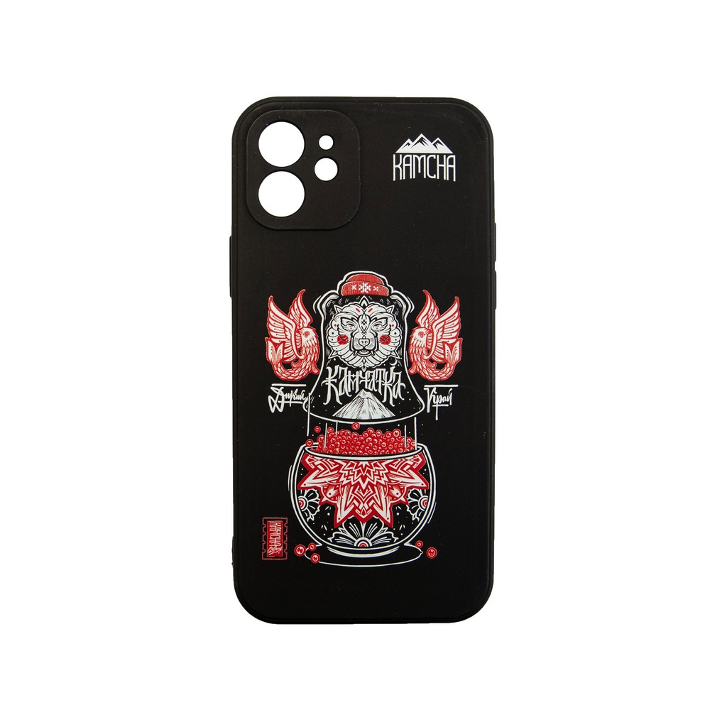 Чехол силиконовый KAMCHA Матрешка IPhone черный » CS-K-MtrRed-Slcn12-40-02  » Магазин Kamcha Shop