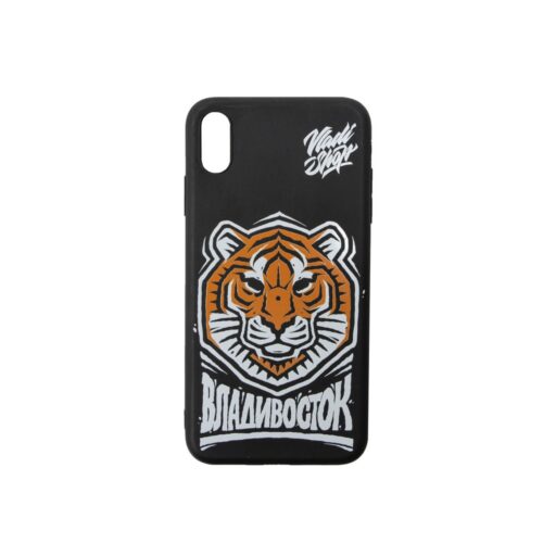 Чехол силиконовый Владивосток Тигр  IPhone черный-CS-VLD-TrgOg-SlcnXS MAX-40-02