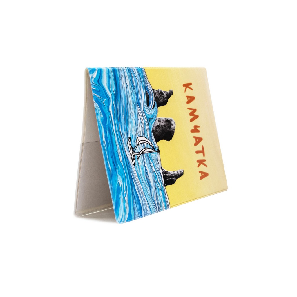 Обложка на паспорт KAMCHADAL Три брата желтый/голубой »  ID-KD-3bro-pvh-05&18 » Магазин Kamcha Shop