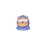 Значок деревянный Cartolina Медведь в худи  деревянный светлое дерево-PN-CR-BerWHdMlt-Wd-50-01
