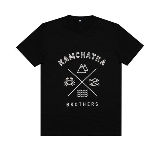 Футболка Kamchatka Brothers Cross unisex  черный-T-BR-CrossWht-40-02